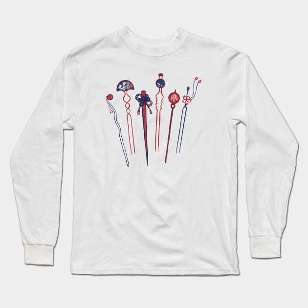 Kanzashi (かんざし) Long Sleeve T-Shirt by akaneyabushita